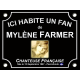 PLAQUE DE RUE Fan Mylène FARMER