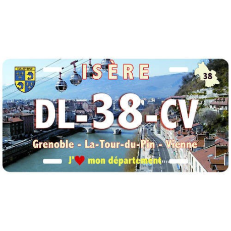 PLAQUE type USA j'aime l'ISERE DAUPHINE