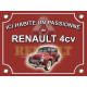 PLAQUE DE RUE Passion RENAULT 4CV