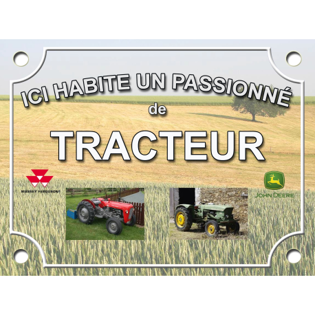 PLAQUE DE RUE Passion TRACTEUR