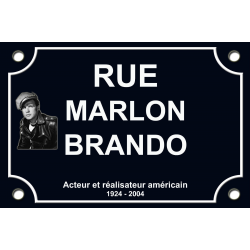 PLAQUE DE RUE Fan Marlon BRANDO