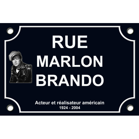 PLAQUE DE RUE Fan Marlon BRANDO