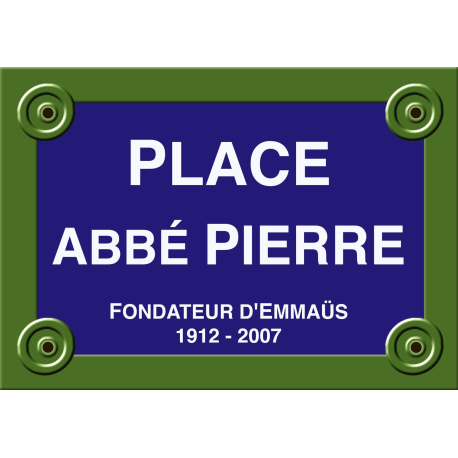 PLAQUE DE RUE Abbé PIERRE