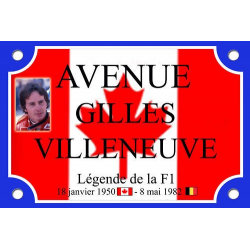 PLAQUE DE RUE supporter Gilles VILLENEUVE