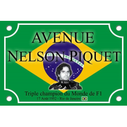 PLAQUE DE RUE supporter Nelson PIQUET