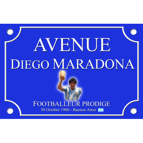 Plaque de rue supporter diego maradona