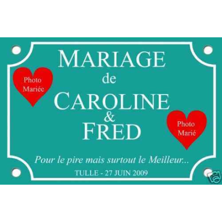 PLAQUE CADEAU mariage fiançailles