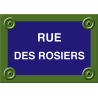 Réplique PLAQUE PARIS Rue des Rosiers