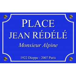 PLAQUE RUE Jean REDELE ALPINE RENAULT ALU