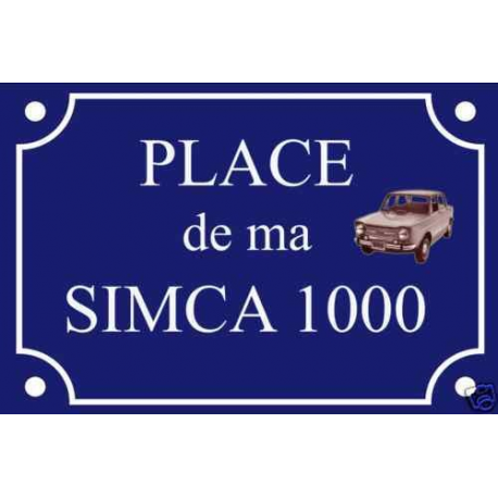 PLAQUE de RUE SIMCA 1000 FIAT PEUGEOT TALBOT