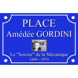 PLAQUE de RUE RENAULT R8 Amédée GORDINI en ALU