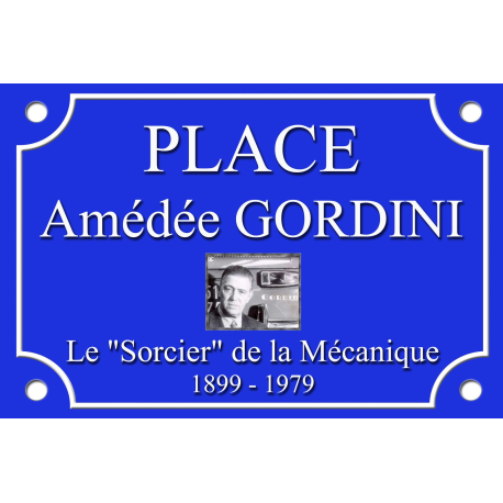 PLAQUE de RUE RENAULT R8 Amédée GORDINI en ALU