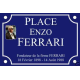 PLAQUE de RUE Enzo FERRARI en ALU