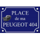 PLAQUE de RUE PEUGEOT 404 en ALU