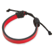 Bracelet ajustable simili cuir et corde d'attache rouge