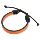 Bracelet ajustable simili cuir et corde d'attache orange