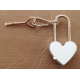 PORTE CLÉ CADENAS COEUR PERSONNALISABLE PHOTO Saint Valentin