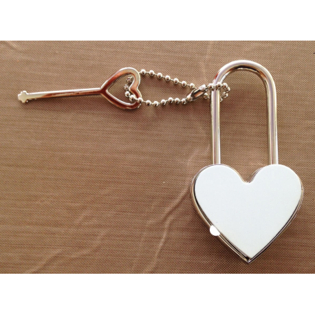 PORTE CLÉ CADENAS COEUR PERSONNALISABLE PHOTO Saint Valentin