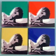 Portrait facon POP ART Andy Warhol 4 cadres 30x30