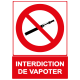 PLAQUE INTERDIT de VAPOTER