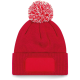 BONNET À POMPON ROUGE