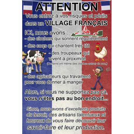 PLAQUE DE RUE VILLAGE FRANCAIS