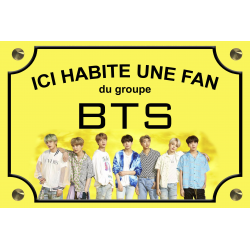 PLAQUE DE RUE BOYS BAND BTS