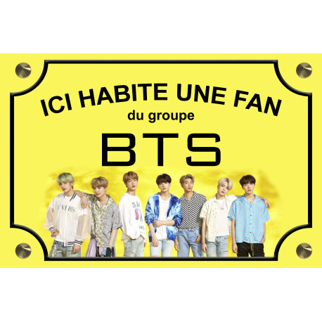 PLAQUE DE RUE BOYS BAND BTS