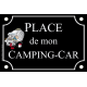 PLAQUE de RUE CAMPING CAR NOIR