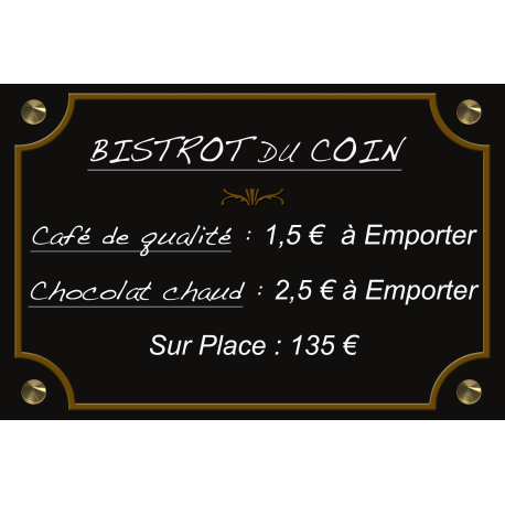 PLAQUE BISTROT DU COIN