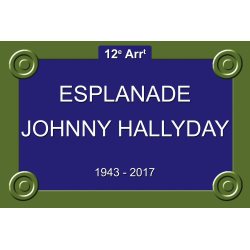 PLAQUE DE RUE PARIS ESPLANADE Johnny HALLYDAY