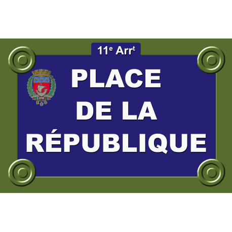 PLAQUE PLACE DE LA REPUBLIQUE PARIS