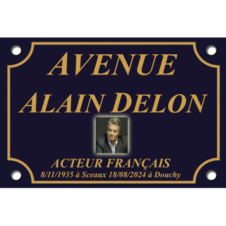 PLAQUE RUE Alain DELON CINÉMA FRANCE en ALU