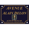 PLAQUE RUE Alain DELON CINÉMA FRANCE en ALU