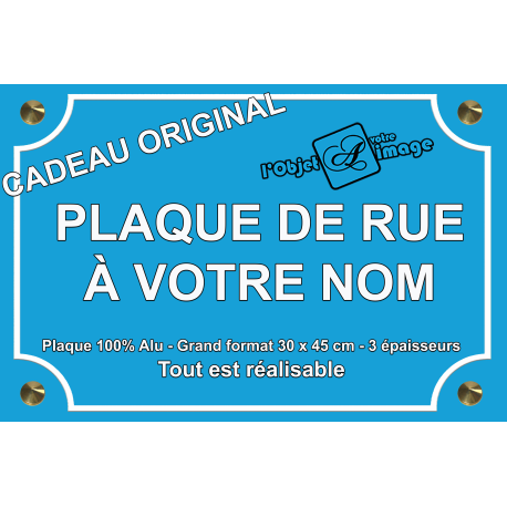 PLAQUE de RUE grand format 30x45cm personnalisable