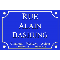 PLAQUE DE RUE Alain BASHUNG