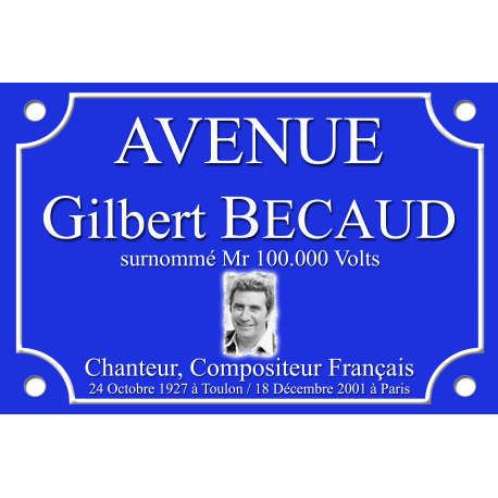 PLAQUE DE RUE Gilbert BECAUD