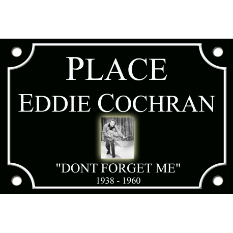 PLAQUE DE RUE Eddie COCHRAN