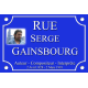 PLAQUE DE RUE Serge GAINSBOURG