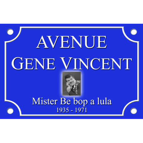 PLAQUE DE RUE Gene VINCENT