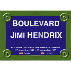 PLAQUE DE RUE Jimy HENDRIX