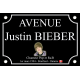 PLAQUE DE RUE Justin BIEBER