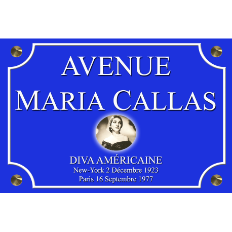 PLAQUE DE RUE Maria CALLAS