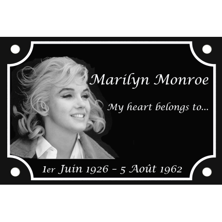 PLAQUE DE RUE Marilyn MONROE V2