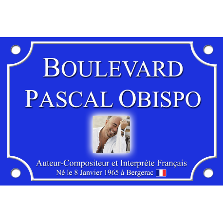 PLAQUE DE RUE Pascal OBISPO