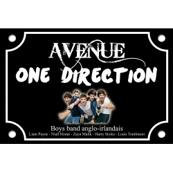 PLAQUE DE RUE ONE DIRECTION