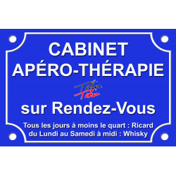 PLAQUE DE RUE CABINET APÉRO THERAPIE