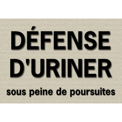 DÉFENSE URINER