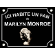 PLAQUE DE RUE Fan Marilyn MONROE